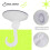 Household Wardrobe White Plastic 7cm Dia Suction Cup Single Hook Wall Hangers 5