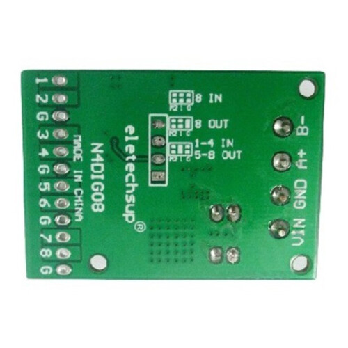 8Ch Input/Output Digital  TTL LvTTL CMOS RS485 IO Control Module Modbus Rtu Board for PLC Relay, (with Terminal) 2