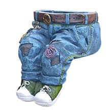 Denim Clothes Pants Resin Flower Pots Jeans Planter Garden Decoration Jeans Shape Resin DIY ,B