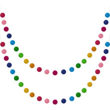 Garland Colorful Pom Pom Garland Handmade 28 Balls   Garlands for Wall Christmas Tree Decoration (2 Sets)