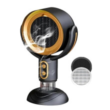 Purifier Fan, Removable and Washable Filter Portable Smokeaway Fan for Smoke, Smoke Away Purifier Fan,Black & Gold