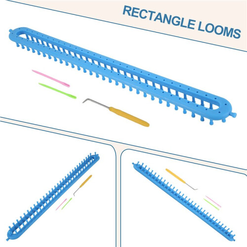 Rectangle Looms for Scarf Weaving with Hook and Knitting Device, 58cm 1