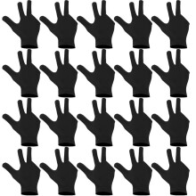 20 Stuks Ademende Biljarthandschoenen Snooker  Rechterhand Handschoenen 3 Vingers Cue Handschoenen voor Dames Heren Biljart Accessoires