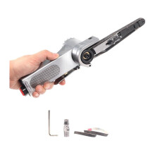 Air Belt Sander with 3/8 X 13in Sanding Belt ( 60, 80, 120), Handheld Belt Sander for Metalworking,Woodworking