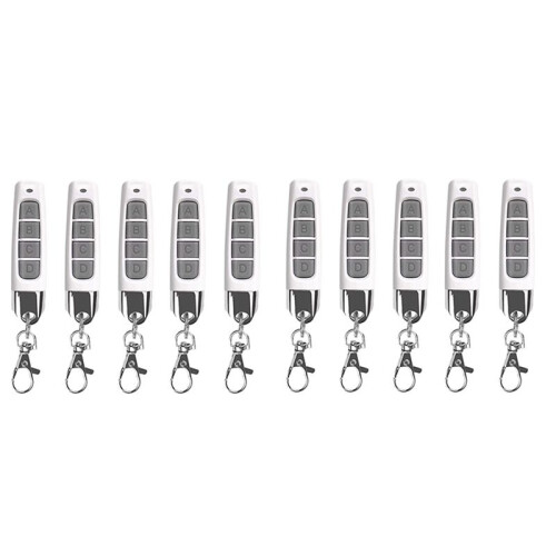 10pcs 433MHz Remote Control Compact Wireless Duplicator for Garage Doors Gates Systems Universal Compatibility White