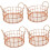 4pcs Small Baskets Metal Storage Basket Home and Kitchen Multifunctional Storage Box 1