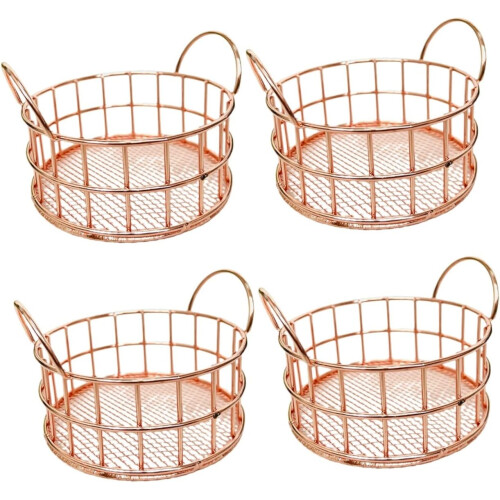 4pcs Small Baskets Metal Storage Basket Home and Kitchen Multifunctional Storage Box
