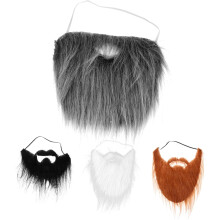4pcs Cosplay Faux Beard Set Gnome Beards for Crafting Party Costume Accessories in White Black Brown and Grey