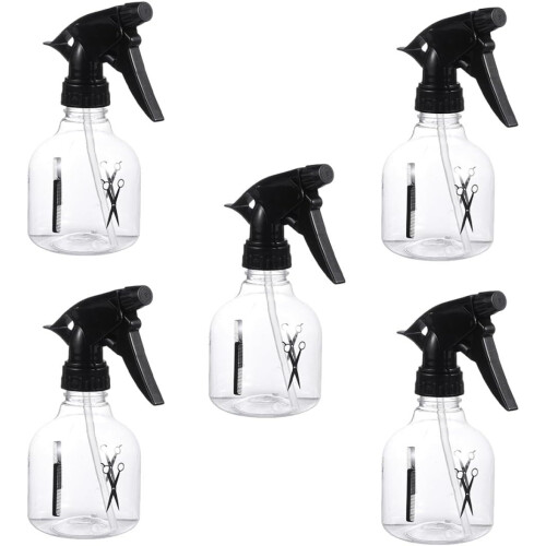 5pcs 250ml Refillable Plastic Spray Bottles Hairdressing Sprayers Salon Barber Tools