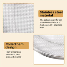 Stainless Steel Splatter Shield for Foodi FG551, Accessories for Foodi XL 6-In-1 Indoor Grill Reusable