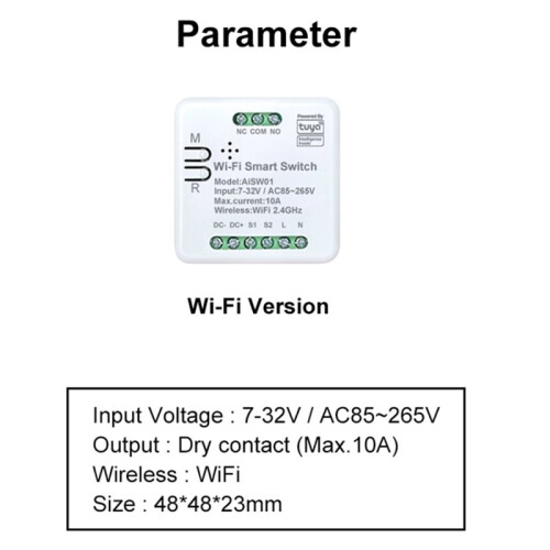 WiFi    Momentary Self-Locking  Module 10A  DIY Breaker Module Control By  Life/Tuya App 2