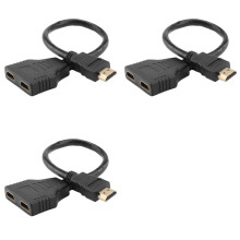 3X Splitter One in Two Male to Double Female Adapter Cable One for Two Converter 480P 720P, 1080I, 1080P