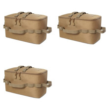 3X Outdoor Camping Storage Bag Gas Stove Canister Pot Carry Bag Picnic Bag Cookware Utensils Organizer Khaki