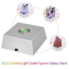 LED Stone Display Base Colorful Changing Light Crystal Tower Light Home Decoration Figurine Display Stand