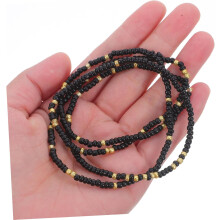 6pcs Elastic Beaded Waist Chain for Women Beach Body Jewelry Gold Waist Chain