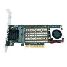 PCIe to M2 Adapter Card PCIe X8 to 2 Port M2 NVME M Key SSD Converter M.2 PCI-E X8 Adapter VROC Expansion Card