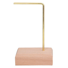 Simple Wooden Base Metal Jewelry Display Stand for Dangle Earrings Hanging Rack, Ring Studs Tray(Large)