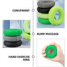 Hand Grip Strengthener Ring 50Lb Deep Green Silicone Micro Dot Texture
