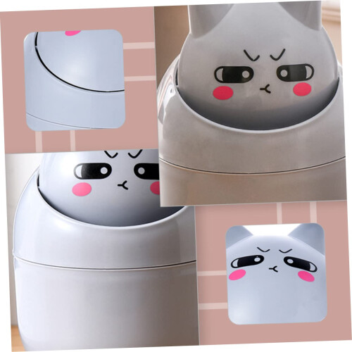 Desktop Trash Can Small Lovely for Home Office Desk Bedroom Kitchen Multi Functional Storage Case
