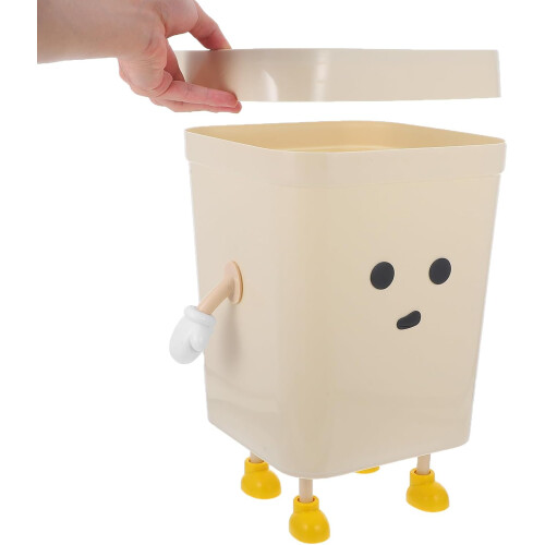 Large Plastic Garbage Can with Thickened Solid Design and Non-Slip Base, Household Trash Bin Suitable 2