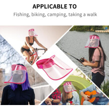 Summer Sunscreen Hat with UV Protection and Spittle-Proof Face Cover, Rosy Sun Shade Cap