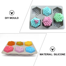 6-Cavity Silicone Bee Honeycomb Mold for Soap Making and Honeycomb Cake Baking