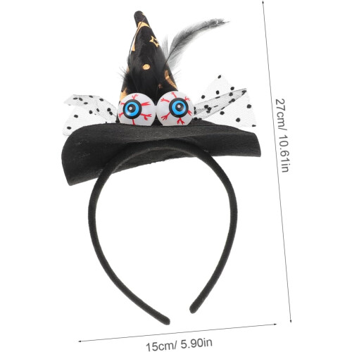 Witch Hat Decorative Head Hoop Spooky Eyeball Lace Headband