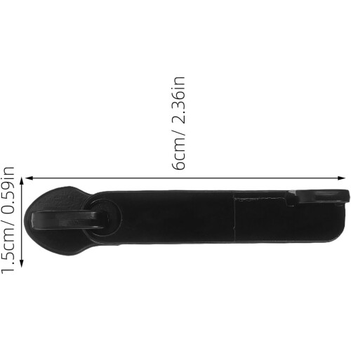 100Pcs Black Metal Zipper Pull Replacement for Luggage and Backpack, Detachable Double-Layer 1