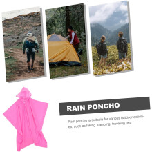 2pcs Pink Rain Ponchos with Hoods Reusable Lightweight Outdoor Raincoat