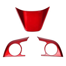 3PCS Car Steering Wheel Cover Trim Decoration Frame Sticker for Camry XV70 2017-2019 Red
