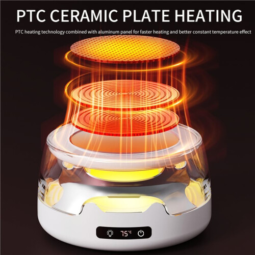 Thermostatic Heating Coaster 4-Speed Adjustment Heating 55 65 75 85 Degrees Constant Temperature Warming Coaster US Plug 1