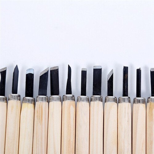 12pcs Wood Carving Chisels Set for Basic Cutting and Detailed Woodworking DIY Hand Tools Gouges Kit