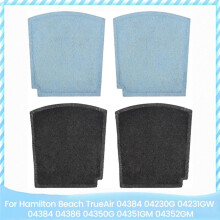 4PCS Replacement Carbon Filter for Halmilton Beach TrueAir Odor Eliminators Model 04230G, 04231GW, 04384, 04386, 04350G
