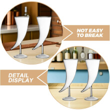 2 Pcs Glass Horn-Shaped Goblet Horned Goblet 8.3x4.7x3.5inch Glass Decorative