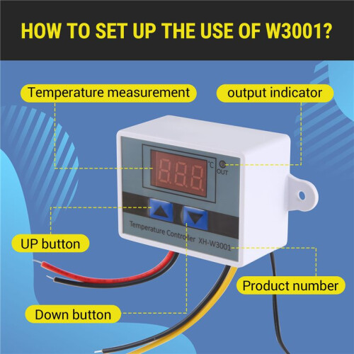 12V Digital LED Temperature Controller Thermostat Control