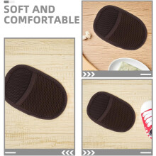 2pcs Black Plush Shoe Polishing Gloves Handheld Lamb Wool Texture Boot Polishing Cloth