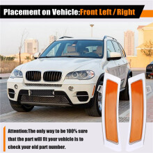 Left and Right Front Bumper Side Reflector 63147274433 63147274434 for X5 E70 LCI / Facelift 2011-2013
