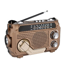 Tragbares AM/FM/SW-Radio mit Solar- und Handkurbelantrieb, Notfallradio mit USB- und TF-Kartenunterstützung, Mehrbandradio mit LED-Taschenlampen