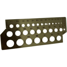 Calibre de Taladro de Metal para Brocas con 30 Medidas de Orificios de 1/16 A 1/2 Pulgada para Afilar Brocas de 135 A 118 Grados.