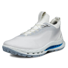 (UK 9-9.5, White/Concrete) Ecco Mens Biom C5 Lace Up GTX Spikeless Leather Waterproof Golf Shoes