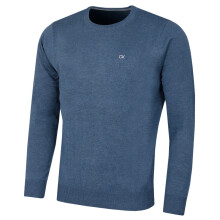(XXXXL, Denim Marl) Calvin Klein Mens 2026 Crew Neck Cotton Breathable Golf Sweater