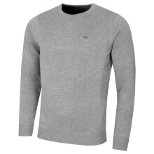 (XXXL, Grey Marl) Calvin Klein Mens 2026 Crew Neck Cotton Breathable Golf Sweater