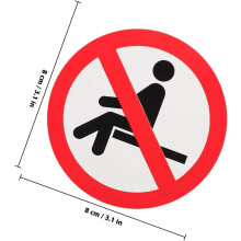 3Pcs Do Not Sit Here Warning Decal Stickers 8X8Cm Self-Adhesive Safety Label Decals