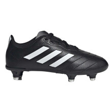 (12 UK Child, Black/White) Adidas Childrens/Kids Goletto VIII 3 Stripes Soft Ground Football Boots