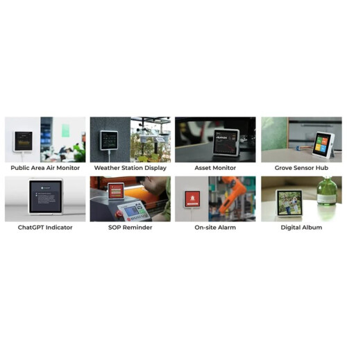 SenseCAP Indicator D1Pro, Plataforma de Desenvolvimento IoT com Tela Sensível Ao Toque de 4 Polegadas, Equipada com ESP32S3 e RP2040, e Sensor LoRa+ 2