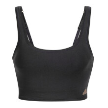 (16 UK - 18 UK, Black) Adidas Womens/Ladies Cropped Scoop Neck Bralette