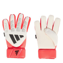 (8, White/Red) Adidas Unisex Adult Predator Match Fingersave Goalkeeper Gloves