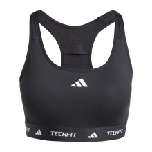 (4 UK - 6 UK, Black/White) Adidas Womens/Ladies Techfit Sports Bra