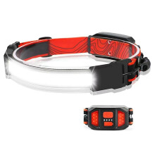Linterna Frontal LED de Haz Ancho, Recargable por USB, con Luz Trasera, Ligera, Resistente Al Agua, para la Cabeza