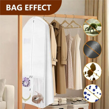 Borse Porta Abiti, Borsa Porta Abiti Lunga da Viaggio, Custodia per Abito da Sposa da 70'' con Maniglia, Borsa Porta Abiti Pieghevole Bianca